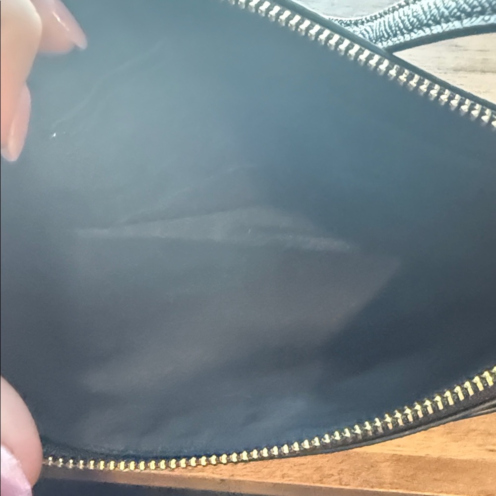 Coach Black Pebbled Leather Slim Crossbody with Brown Monogram Insert - Picture 3 of 5